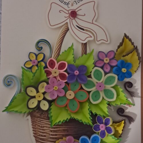 Grateful Blooms – Paper Quilling Thank You Card
