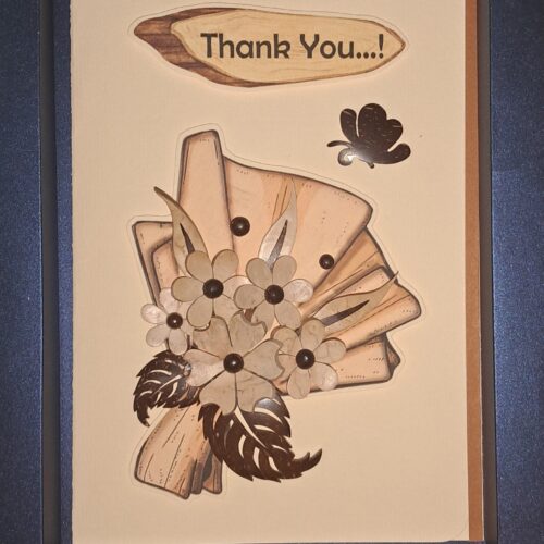 Tropical Bloom – Handmade Coconut Shell Greeting Card