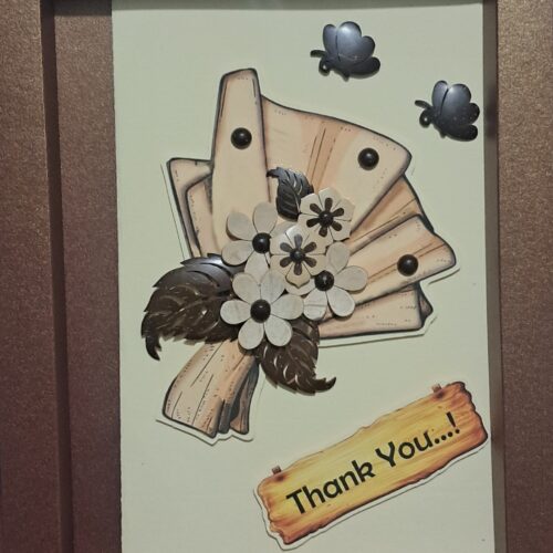 Tropical Bloom – Handmade Coconut Shell Greeting Card